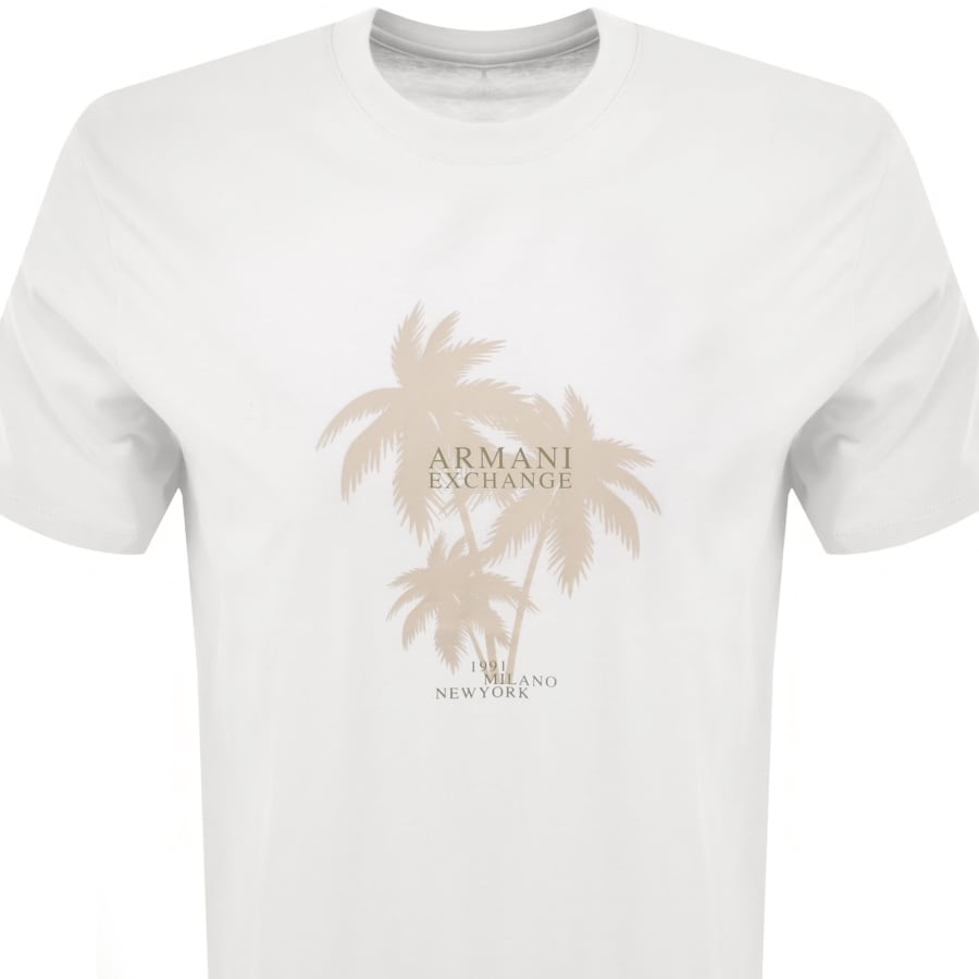 Armani Exchange Tropical Logo T Shirt Off White | Mainline